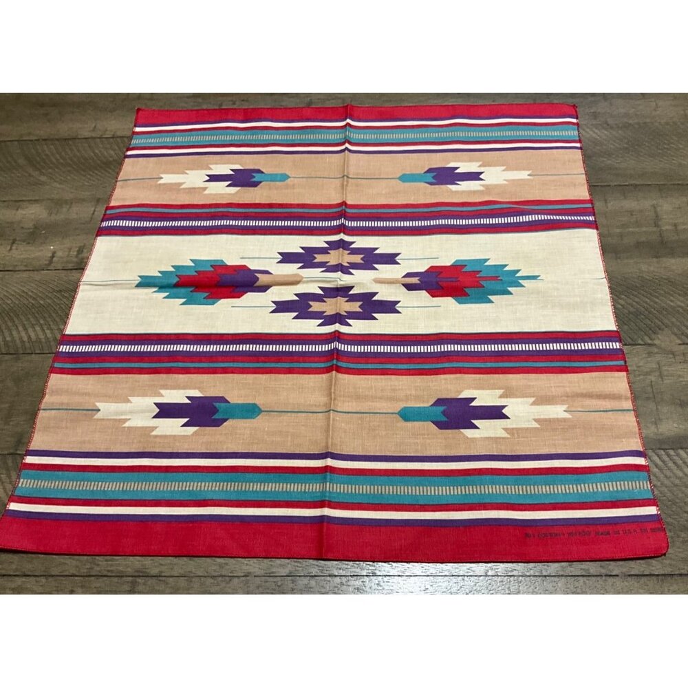 Vintage Southwestern Aztec Native American Bandana Scarf Cowboy Biker Lot Of 6